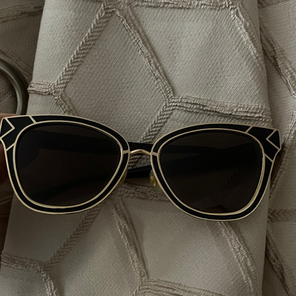 Tory Burch Black and Gold Cat-Eye Sunglasses